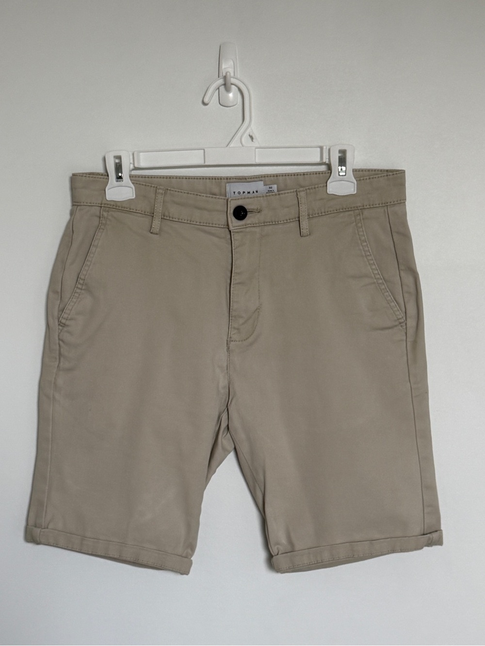 Topman Men's Beige Chino Shorts
